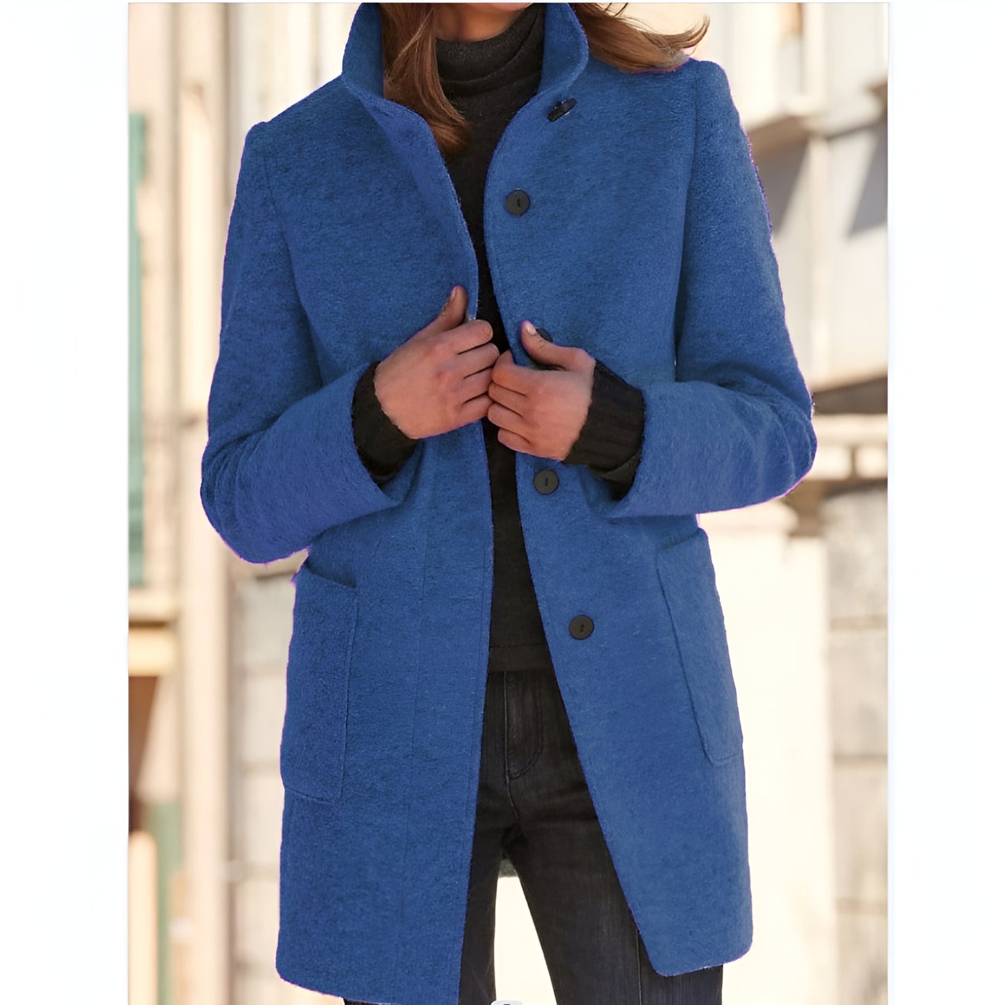 Elunzo™ | Elegant lang frakk med knapper