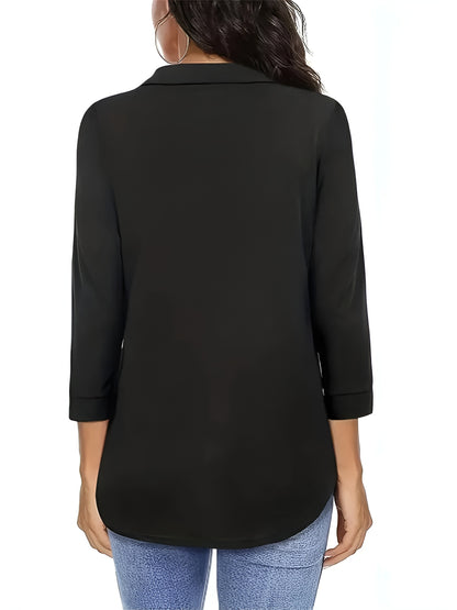 Elunzo™ | Elegant hverdagstopp med V-hals