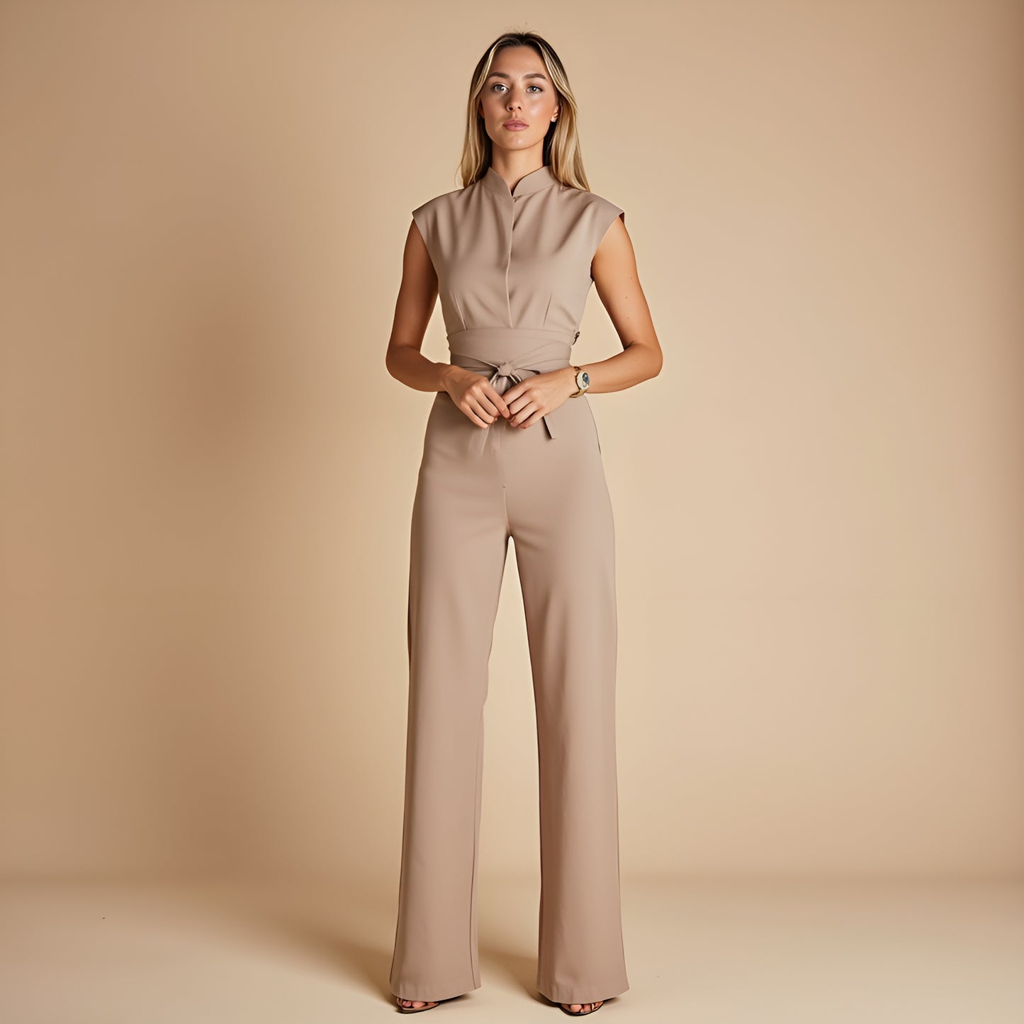 Elunzo™ | Ermeløs jumpsuit med tidløs eleganse